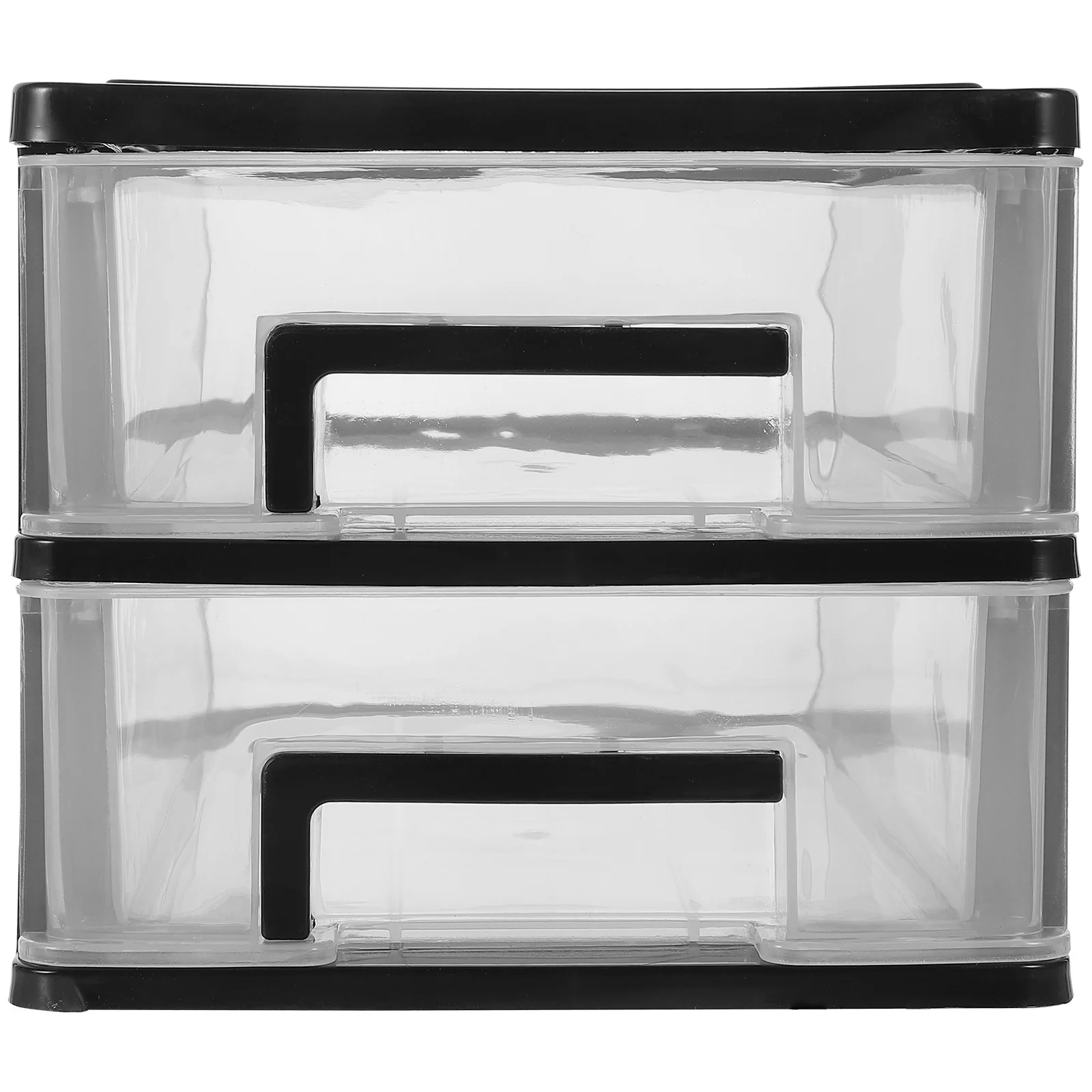 2 Layers Transparent Black Desktop Drawer Type Storage Box Pp Plastic Cosmetics Organizer 2 Tier Makeup Brush Mascara Eyebrow