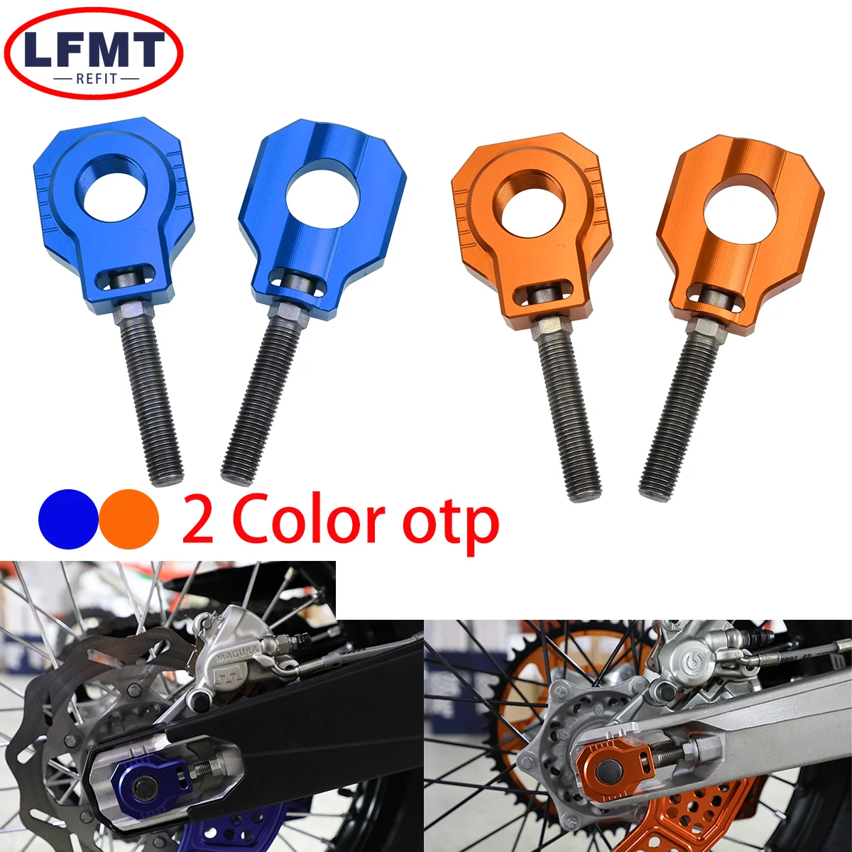 

Motorcycle 20mm CNC Rear Chain Adjuster Axle Blocks For KTM XCW XCWF EXC EXCF SXF XC XCF Husqvarna TC FC TE 125-500 2008-2022