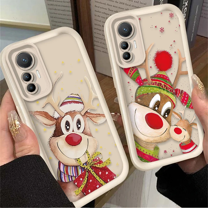 Christmas Santa Reindeer Case for Xiaomi 12T 13T 14T 11T 13 12 11 Lite 5G NE POCO X6 X5 F6 F5 F3 X4 GT X3 NFC M5S M6 Pro 4G Etui