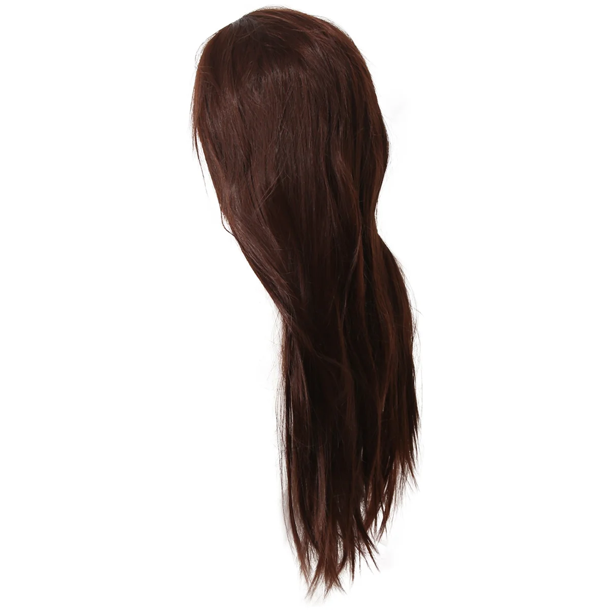 European American Brown Long Straight Wig Women'S Bangs Straight Hair High Temperature Wire for Daily Parties Nightclubs