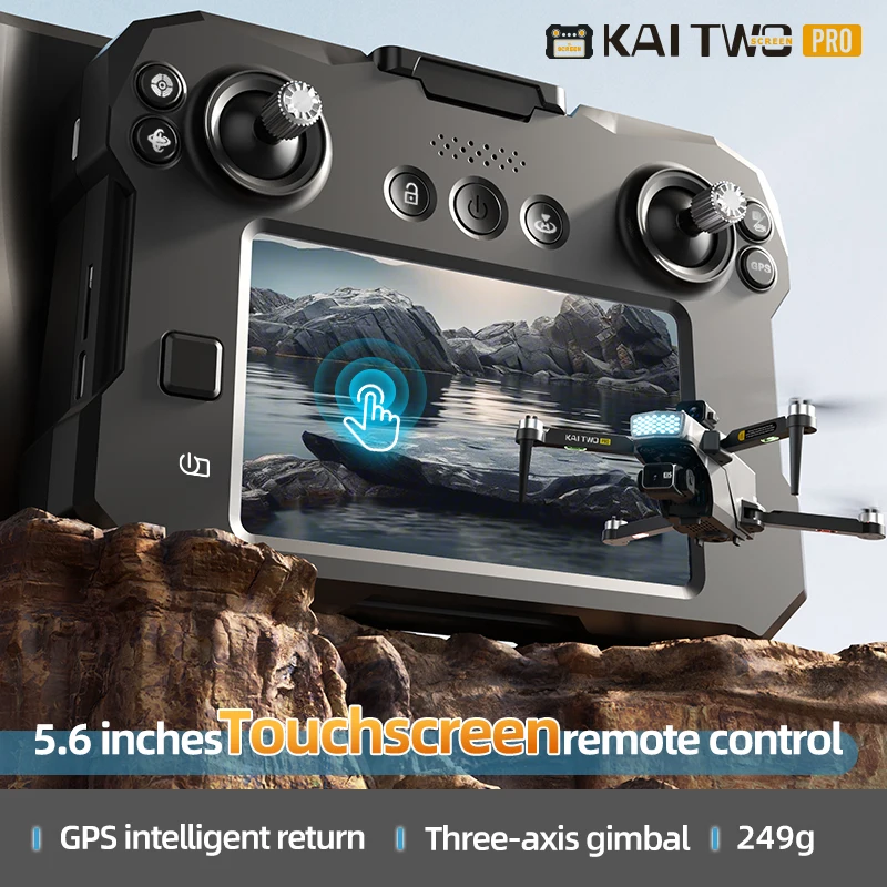 KAITWO three-axis gimbal 5.6-inch touchscreen version with all-round laser obstacle avoidance, GPS optical flow positioning dual