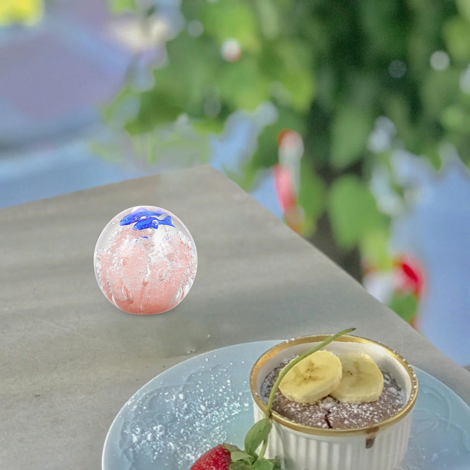 

Glass Crystal Ball Coral Fish 3D Ocean-Themed Paperweight Birthday Party Decoration Sea Plant Aquarium Ornament Feng Shui Office