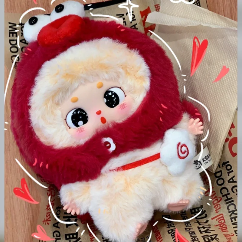 

New Genuine Big Beautiful Baby Three Chubby Beans What Should I Eat Today Plush Blind Box Gifts Trendy Toys Cute Dolls Hang Bag
