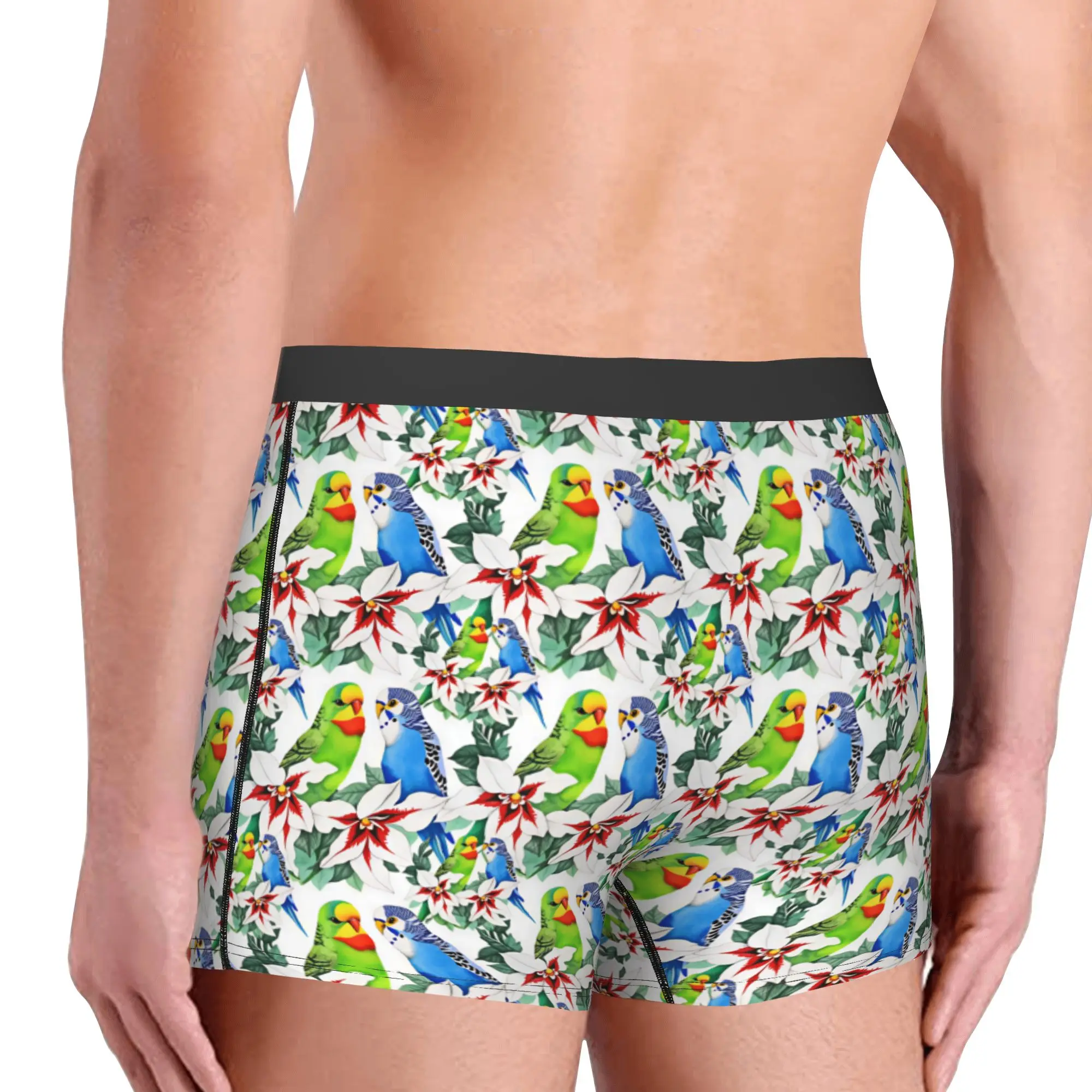 Male Cool Hawaiian Style Parrot Tropical Seamless Pattern Underwear  Boxer Briefs Breathable Shorts Panties Underpants