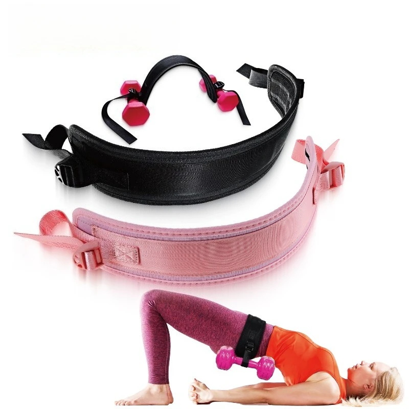 

EVA+Webbing Weight-bearing Belt Non Slip Adjustable Dumbbell Booty Belt Easy to Use Black Pink Waist Trainer Belt Home Workouts