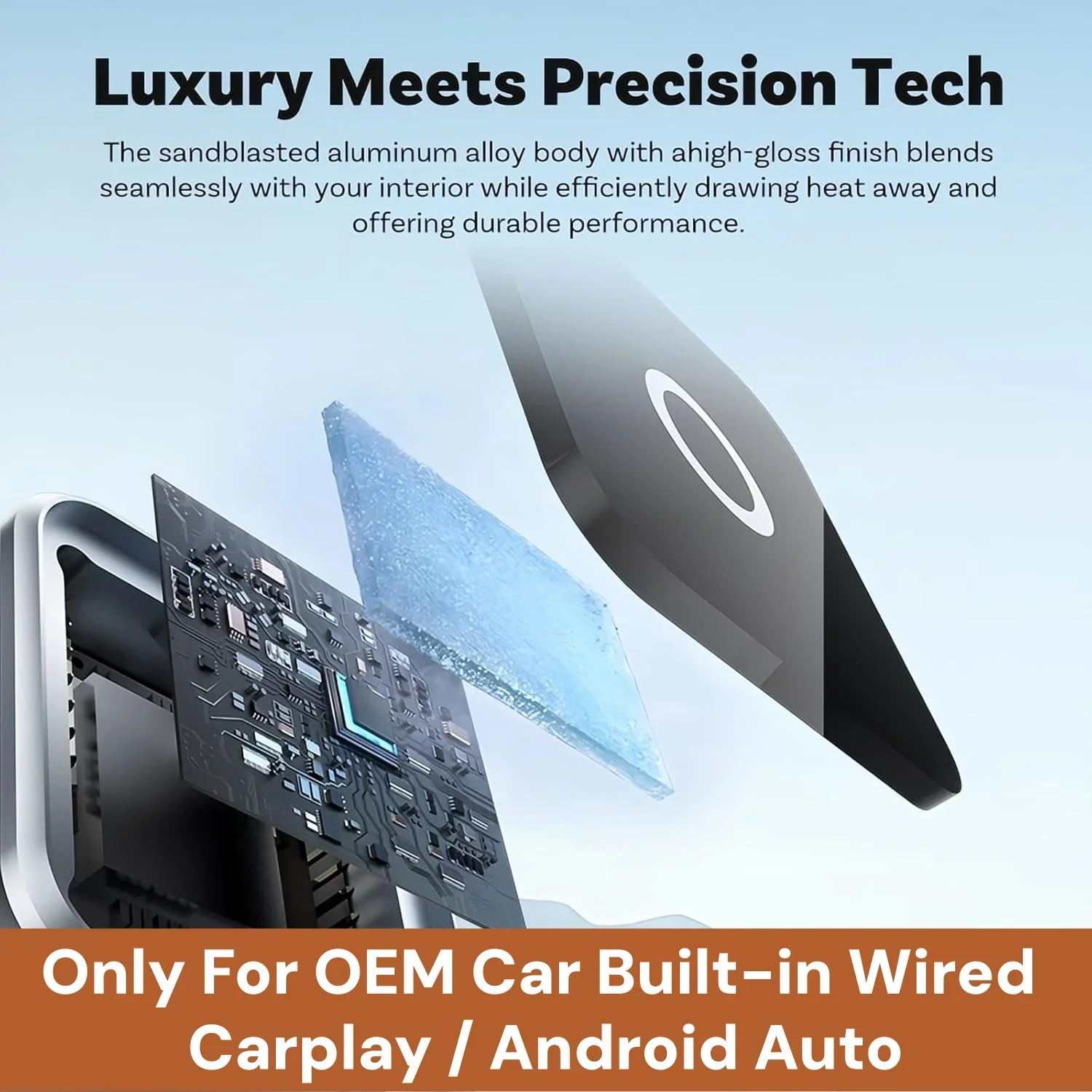 Adapter 2 w 1 Bezprzewodowy CarPlay i Android Auto Smart USB Dongle Automatyczne Podłączenie Plug & Play dla iPhone'a i Androida do Samochodów z Fabrycznie Zaprogramowanym Systemem