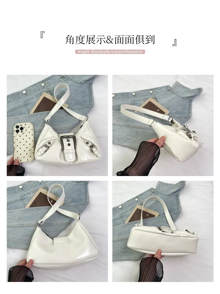 Retro Y2K Plissierte Hobo-Schultertasche für Damen, Trendige Maillard-Style Unterarmtasche, Clutch-Handtaschen für Reisen, Arbeit und Shopping – Detail 14