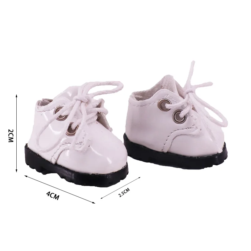 Sapatos de boneca de 4cm, adequados para boneca bjd de 17cm, acessórios, sapatos de lona, sapatos de couro, botas, presente para crianças