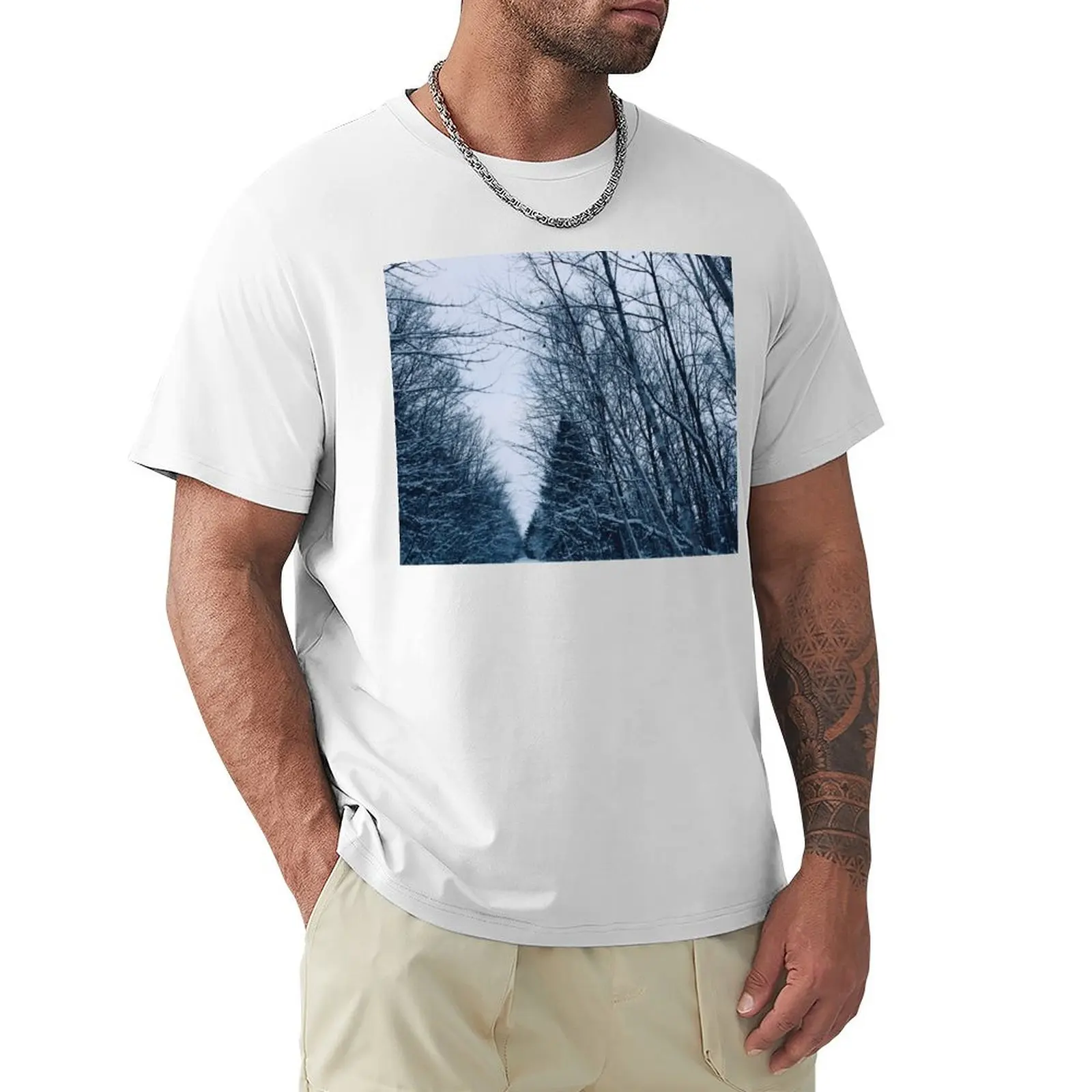 Grey Winter Day T-Shirt quick-drying blanks slim fit t shirts for men