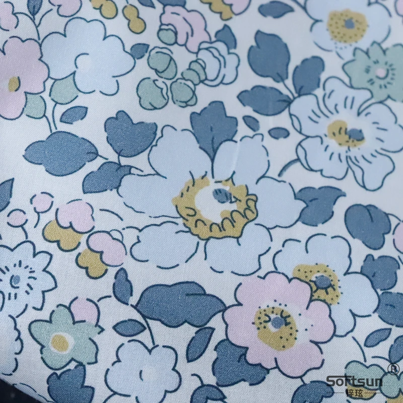 Betsy Floral 100% Cotton Fabric 80S Like Liberty Fabric Digital Printing For Sewing Cloth Dresses Skirt Kids Designer Poplin