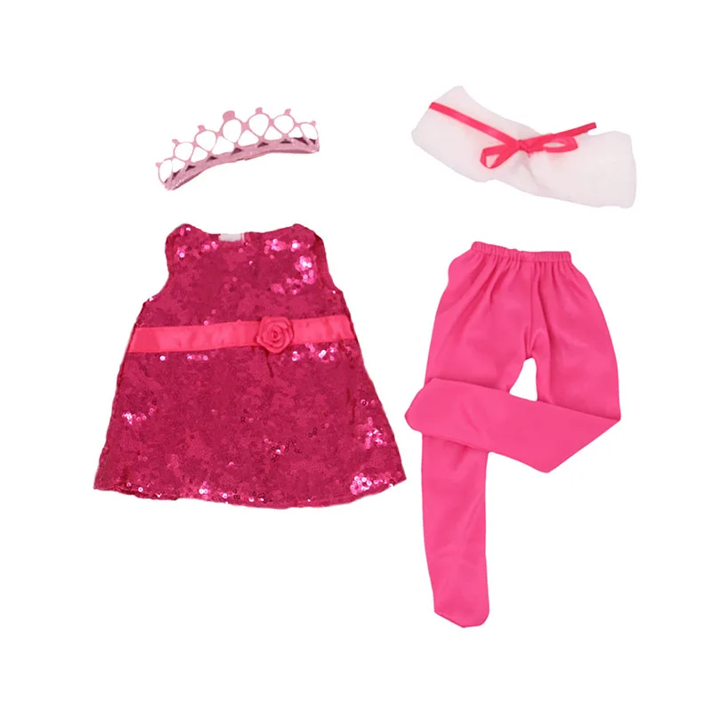 

10Pcs/Set Doll Clothes Dresses Pop Top+Pant Pretty Set For 18Inch American Doll&43CM Baby Doll,Girl Christmas Gift DIY Toys