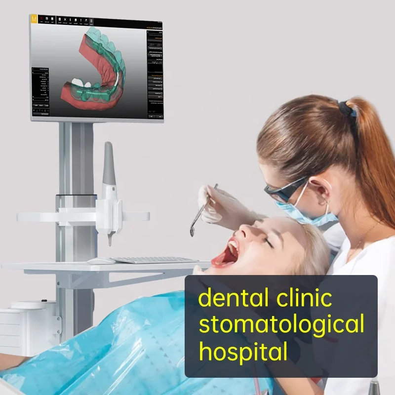 Dental Surgical Trolley, Aviation Aluminum Alloy Oral Scanning Cart, 15-32 inch Screen Medical Nursing Hospital Trolley