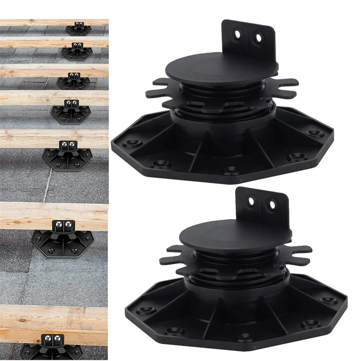 10Pack Adjustable Deck Support Pedestal Deck Foundation Base Support for Floating Deck Platform Deck Floor HeightB84B