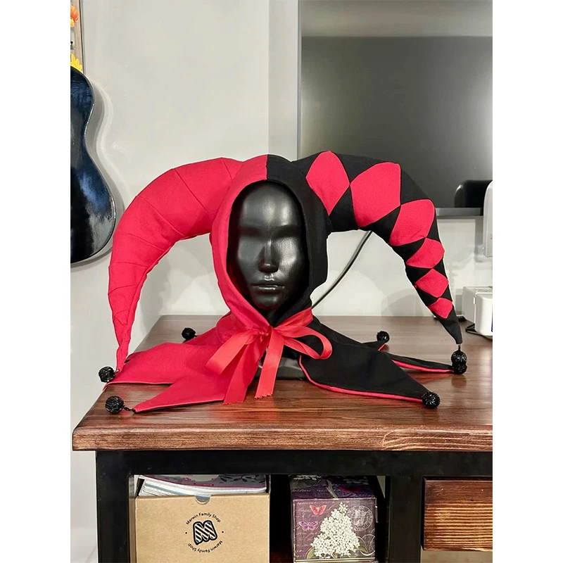 

Шляпа шутеля красно-черная 2026 для взрослых и подростков, красочная шляпа клоуна-шутеля для Марди Гра, итальянский карнавальный головной убор Джокера