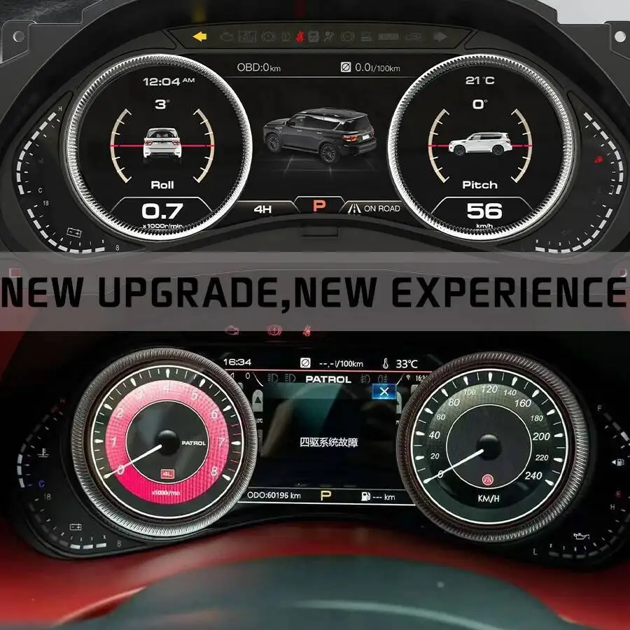 

12.3”Speedometer CarPlay Cluster Smart Instrument For Nissan Patrol Y62 Armada For Infiniti QX56 QX80 2010-2021 Upgrade Cluste