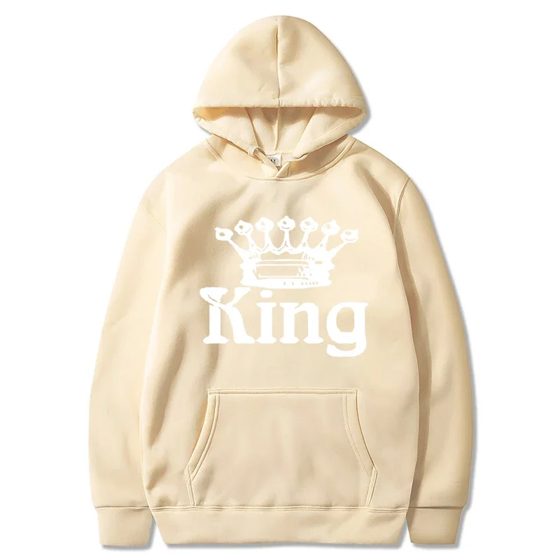 Fashion Casual Hoodies Sweatshirt Couples Hooded Pullover Hoodies Print King Queen Spring Winter Tops Men/Women Clothing