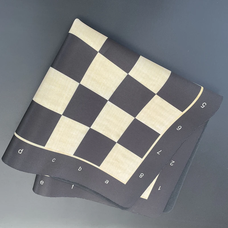 52cm/20.47inch large size soft rubber black and white checkered chessboard can rolled up stored is a durable portable chessboard