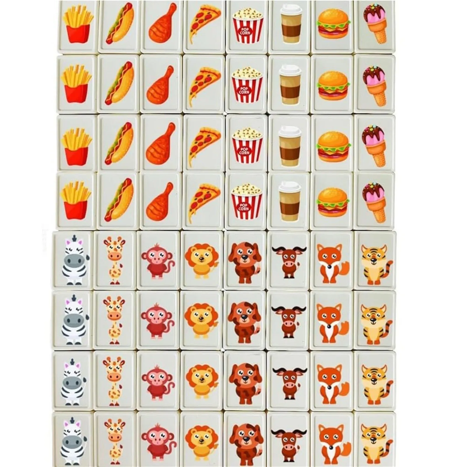 65 Tiles 30mm Seaside Game Blocks Tiles Escape Game for Kids in ABS Plastic Game Set with 4 DIY Stickers Plastic Mahjong Style