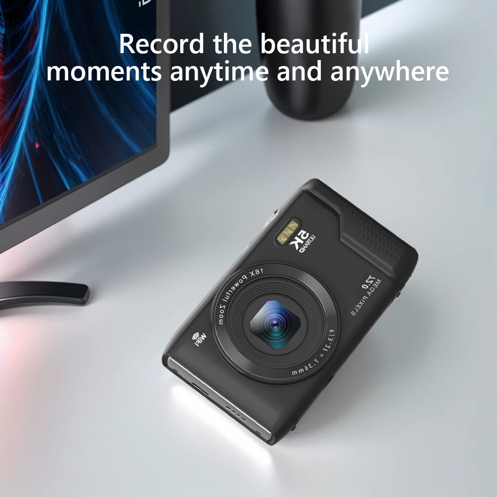 디지털 카메라 5K 브이로그 카메라 16배 줌 비디오 레코더 2.8인치 LCD 화면 청소년 초보자 성인용