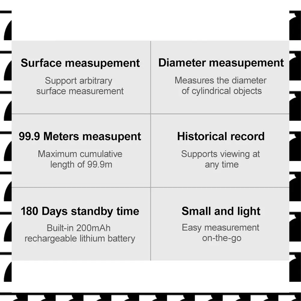 

A44U Q2 New Digital Tape Measure Type-C Rechargeable LCD Display 99M Electric Ruler Mini Distance Meter Measuring Tool