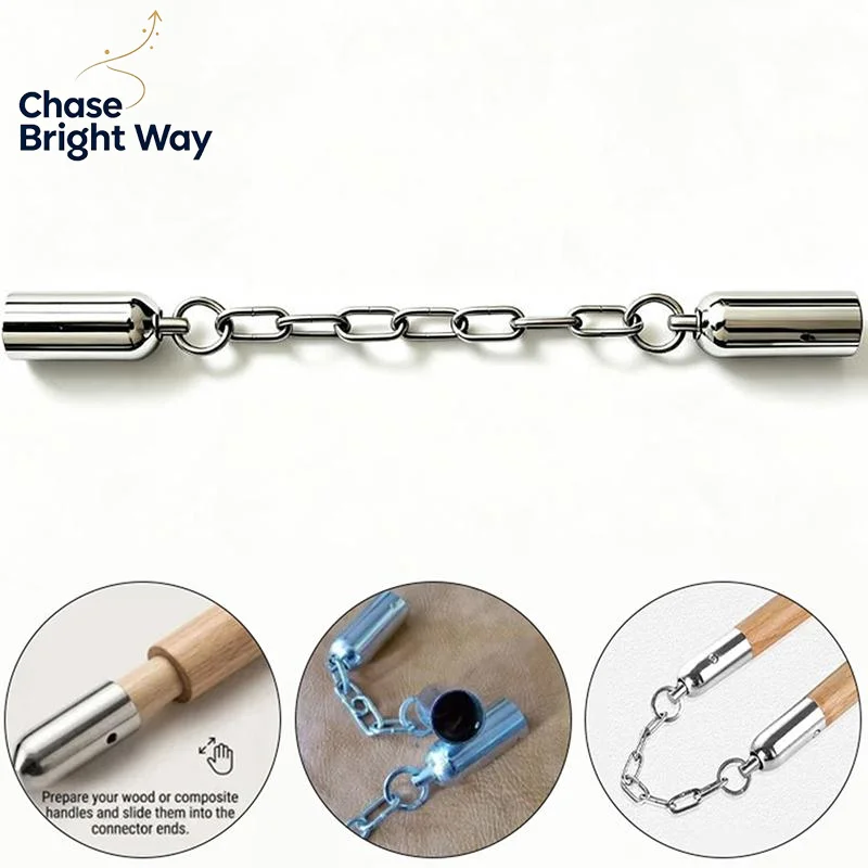 Stainless Steel Nunchaku Connector Chain Durable Rust-proof Swivel Link for DIY Martial Arts Flail Kung Fu Training Repair