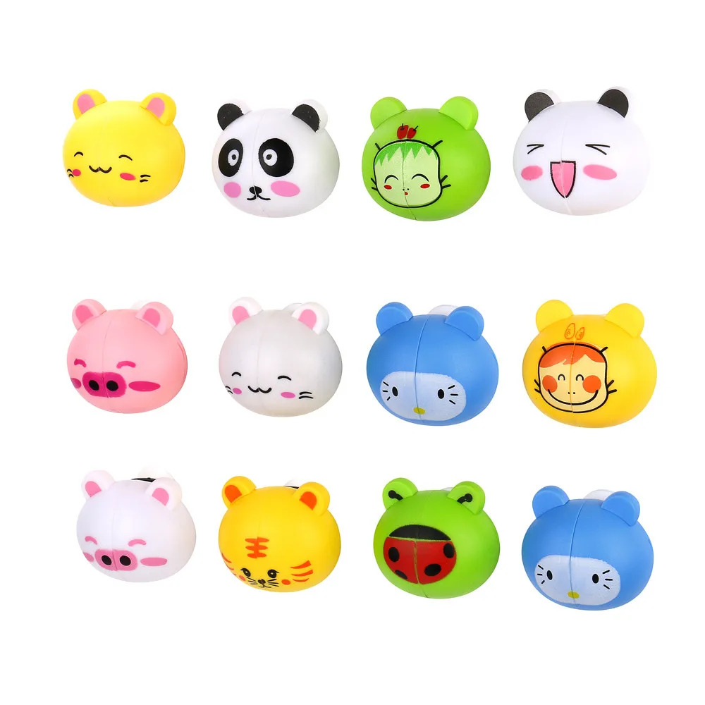 10Pcs Cartoon Suction Cup Toothbrush Holder with Cover, Wall Mounted Creative Animal Head Toothbrush Stand for Toddlers Kids