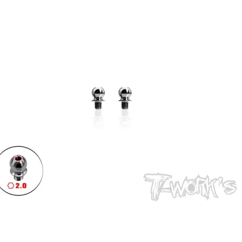 Original T works TP-T4- 64 titanio 4,9x3/4/5/6/8/10mm extremo de bola (para Xray X4/T4) 2 uds. Pieza profesional de control remoto