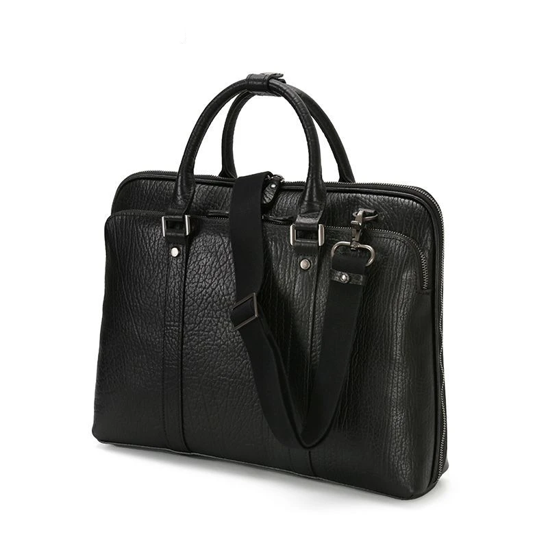 Highend 블랙 커피 껍질 패턴 정품 가죽 남자 서류 가방 남성 포트폴리오 15.6 ''노트북 비즈니스 남자 메신저 가방 M0089