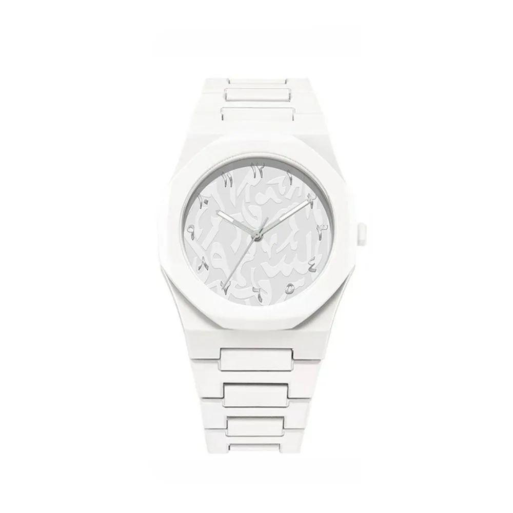 Arabic Dial Waterproof Watch Round Dial Plastic Strap Business Watch Exquisite Design Color Strap Couple Watch Daily Use