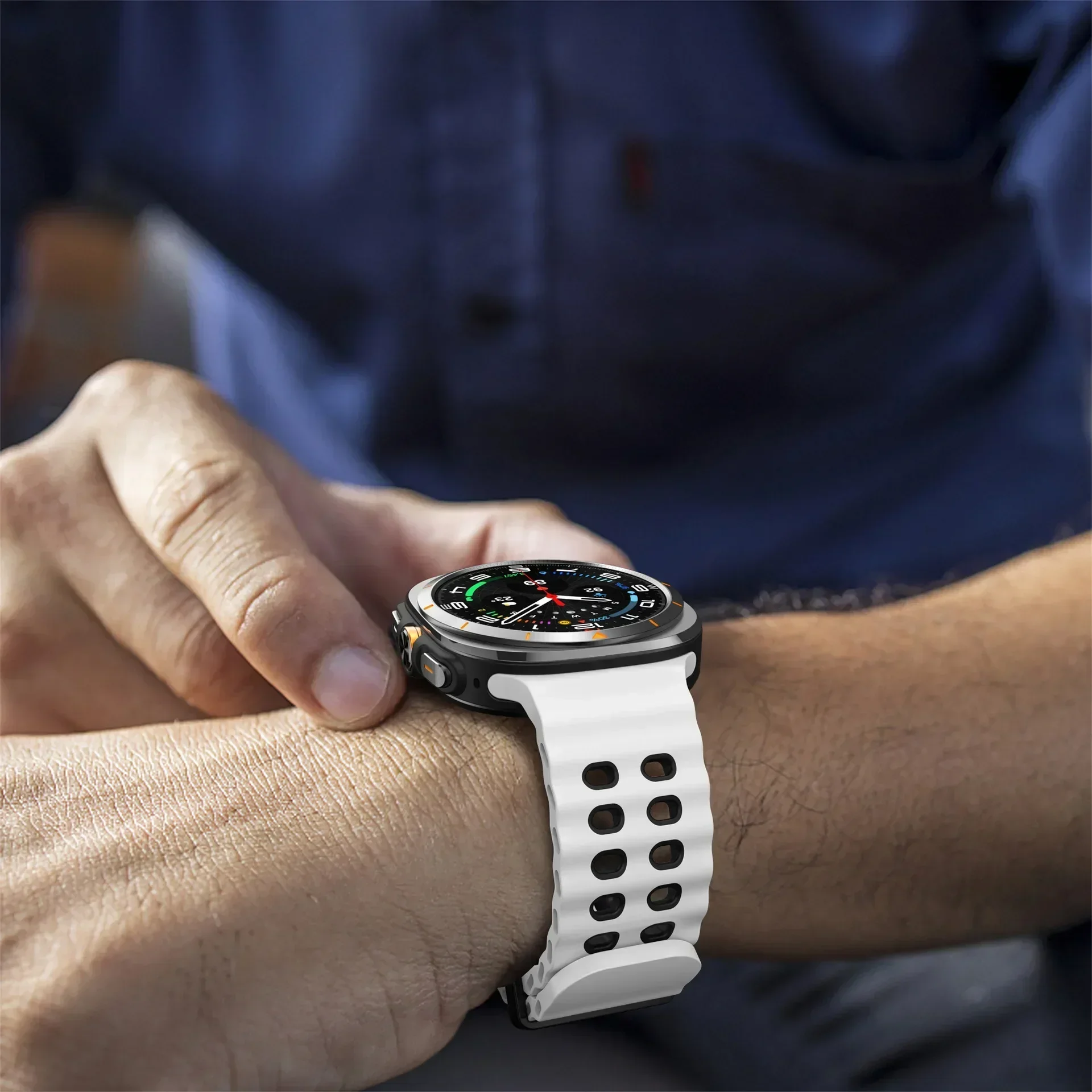 Bracciale compatibile per Samsung Galaxy Ultra 47mm Cinturini bicolore morbidi e traspiranti per cinturino Samsung Galaxy Ultra 47mm