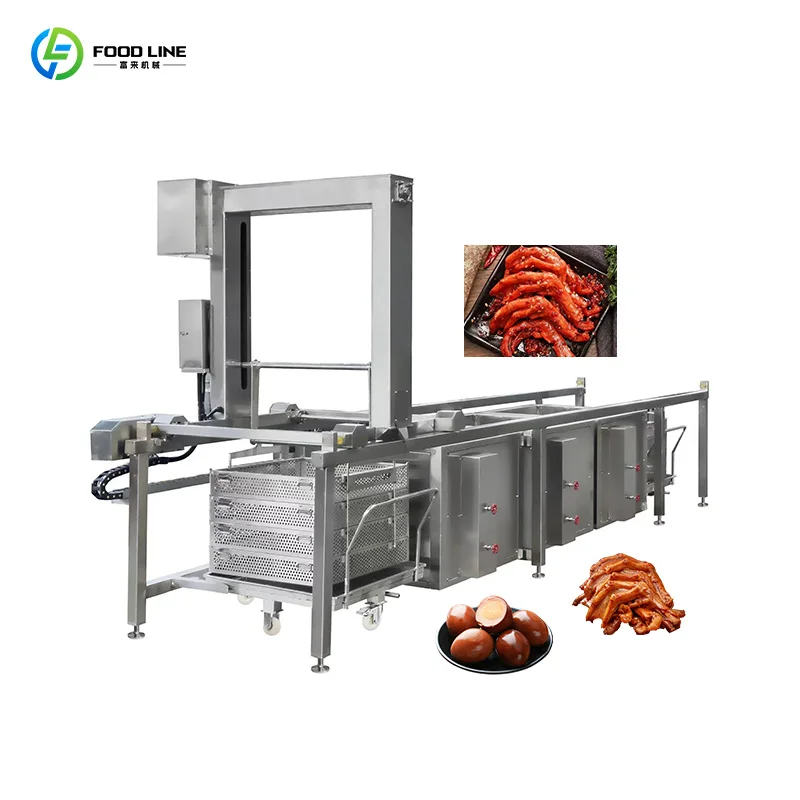 Automatic Braised Food Production Line High Efficiency Continuous Meat Stew Machine