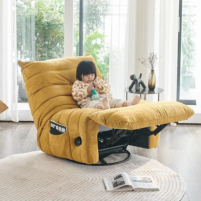 Multifunctional sofa can be rotated and swayed, electric sit and lie down, leisure sofa chair single person