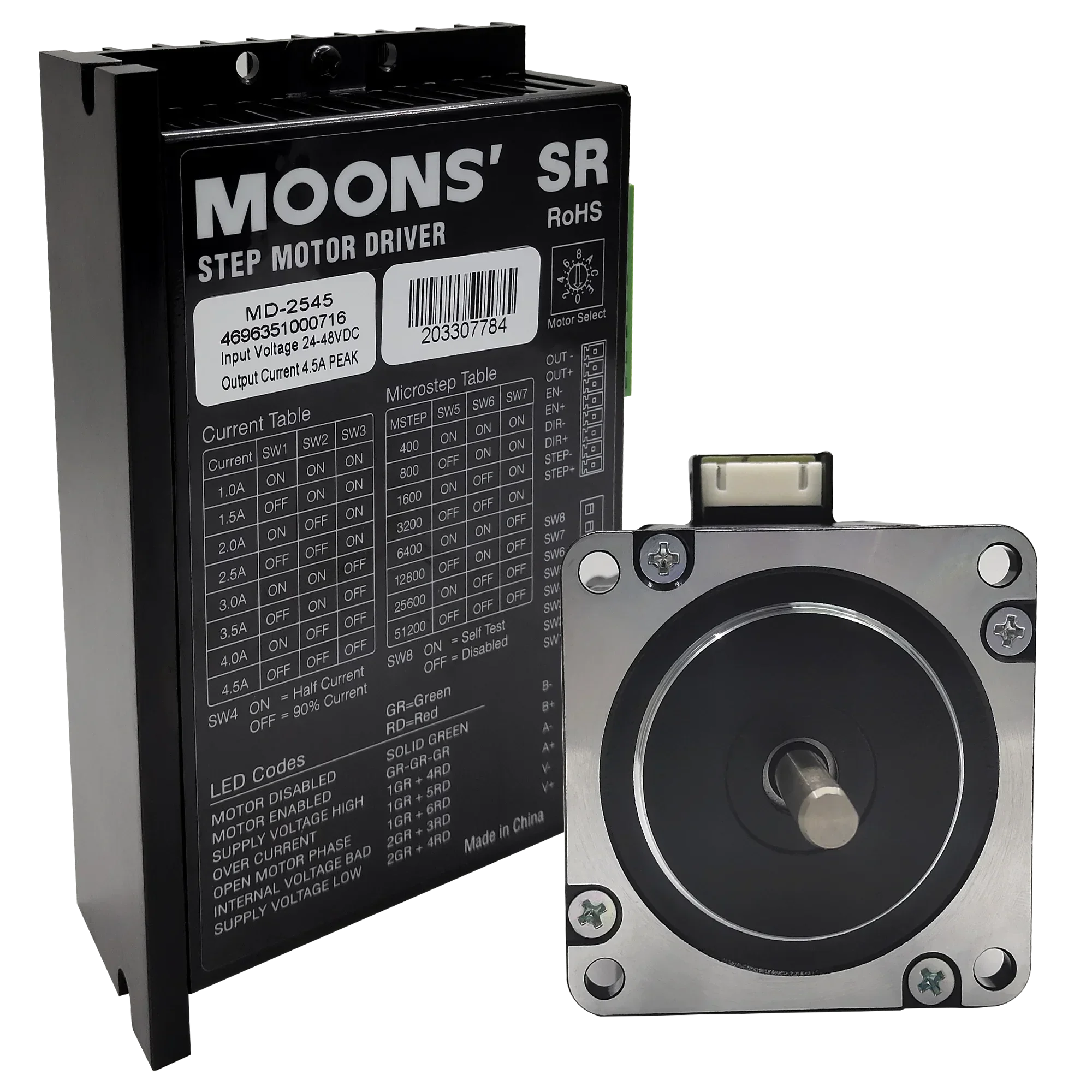 Samsr عالية الدقة 1.8 درجة NEMA 23 محرك متدرج مع الفرامل 57 مللي متر محرك متدرج مع محرك متدرج MOONS SS2302A42D + MD-2545 #1