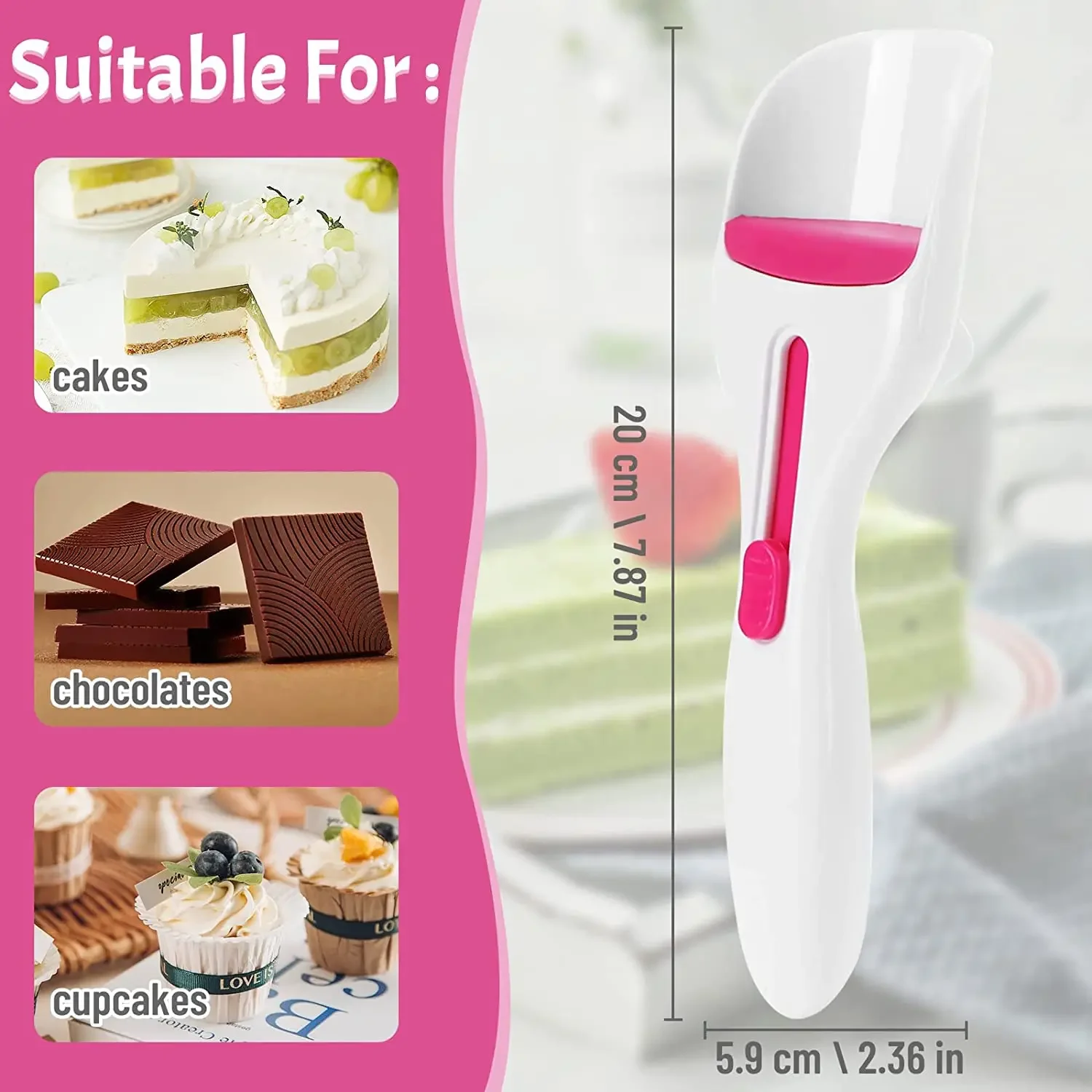 Chocolate Cake Batter Distribution Scoop Can Push Labor-saving Cupcake Scoop Dispenser Home Baking Tools Kitchen Accessories