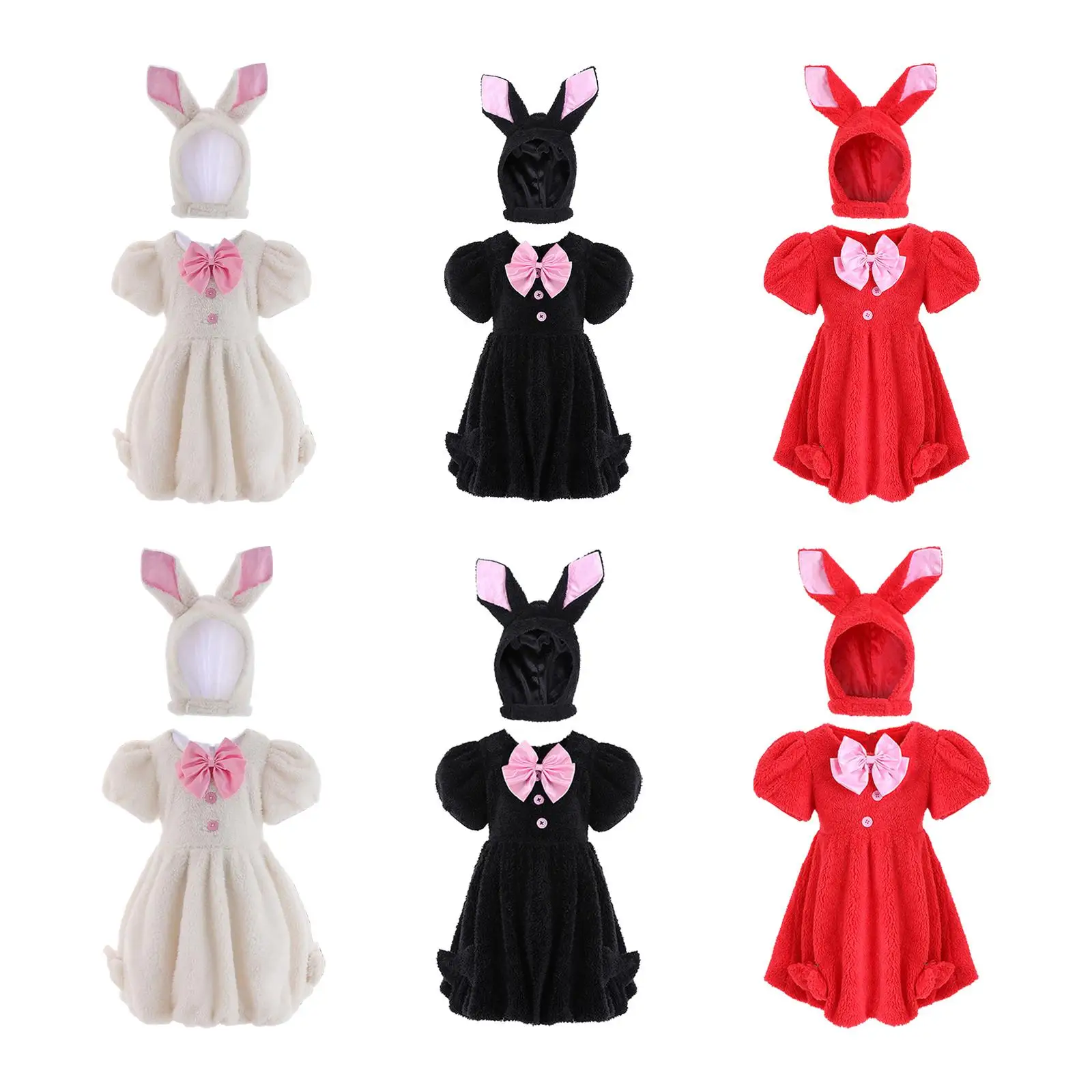 Girls Dress and Hat, Adorable Easter Bunny Costume Accessories for Party Gift