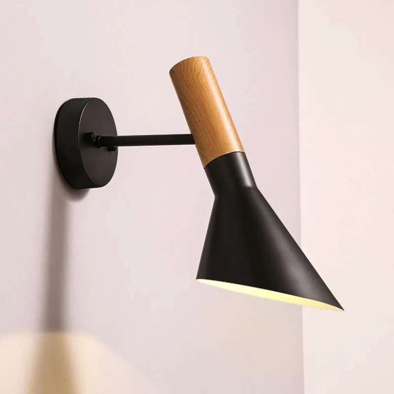 

Nordic minimalist wrought iron wood grain color postmodern personality livingroom bathroom bedroom bedside LOFT retro wall light