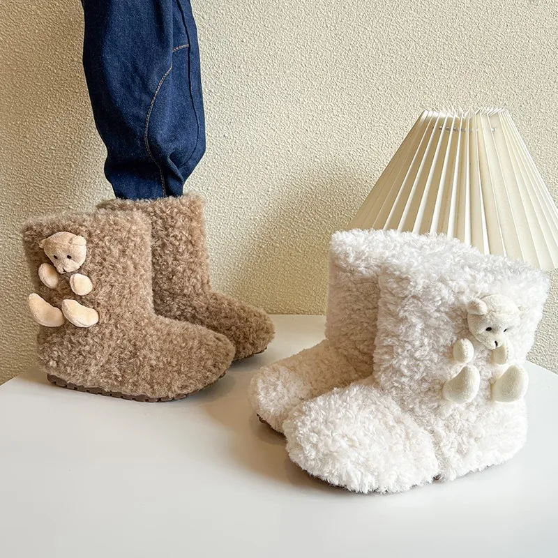 여아용 면 부츠 2025 겨울 신상 한국 스타일 부드러운 밑창 미끄럼 방지 다용도 보온 아기 부츠