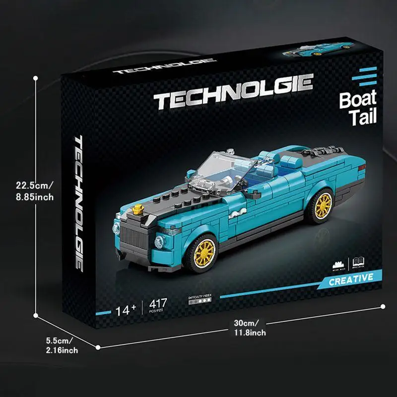 417PCS Retro Luxury Cars Model Building Blocks 1:24 Scale City Convertible Vehicle Car Model Bricks Kids DIY Toys Idea Gifts image 6