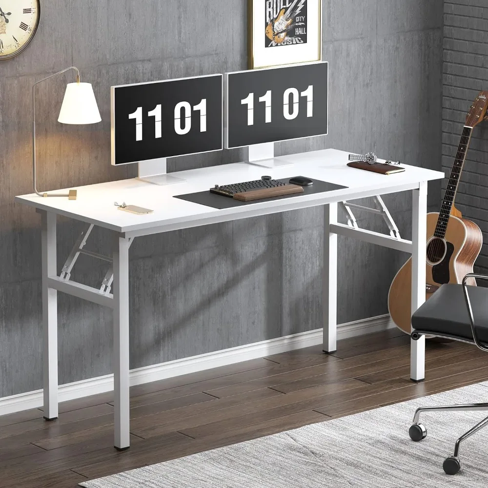 Mesa dobrável do computador com certificação BIFMA, mesa de escritório, estação de trabalho, branco, AC5DW-140, 55"