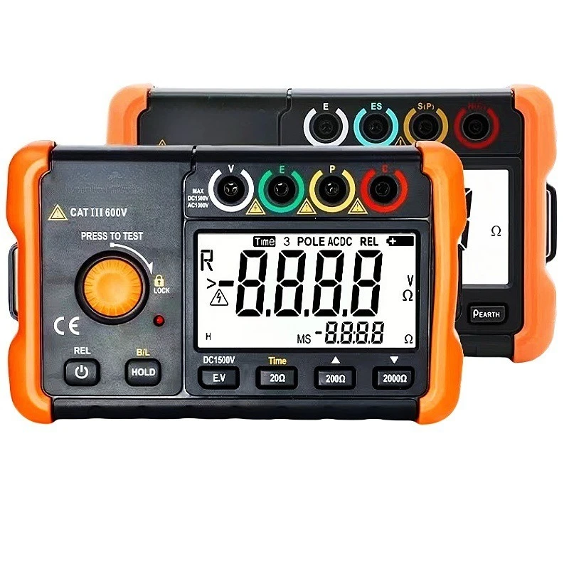 Digital Earth Resistance Tester, Ground Resistance & Soil Resistance Measuring Instrument VC60B+