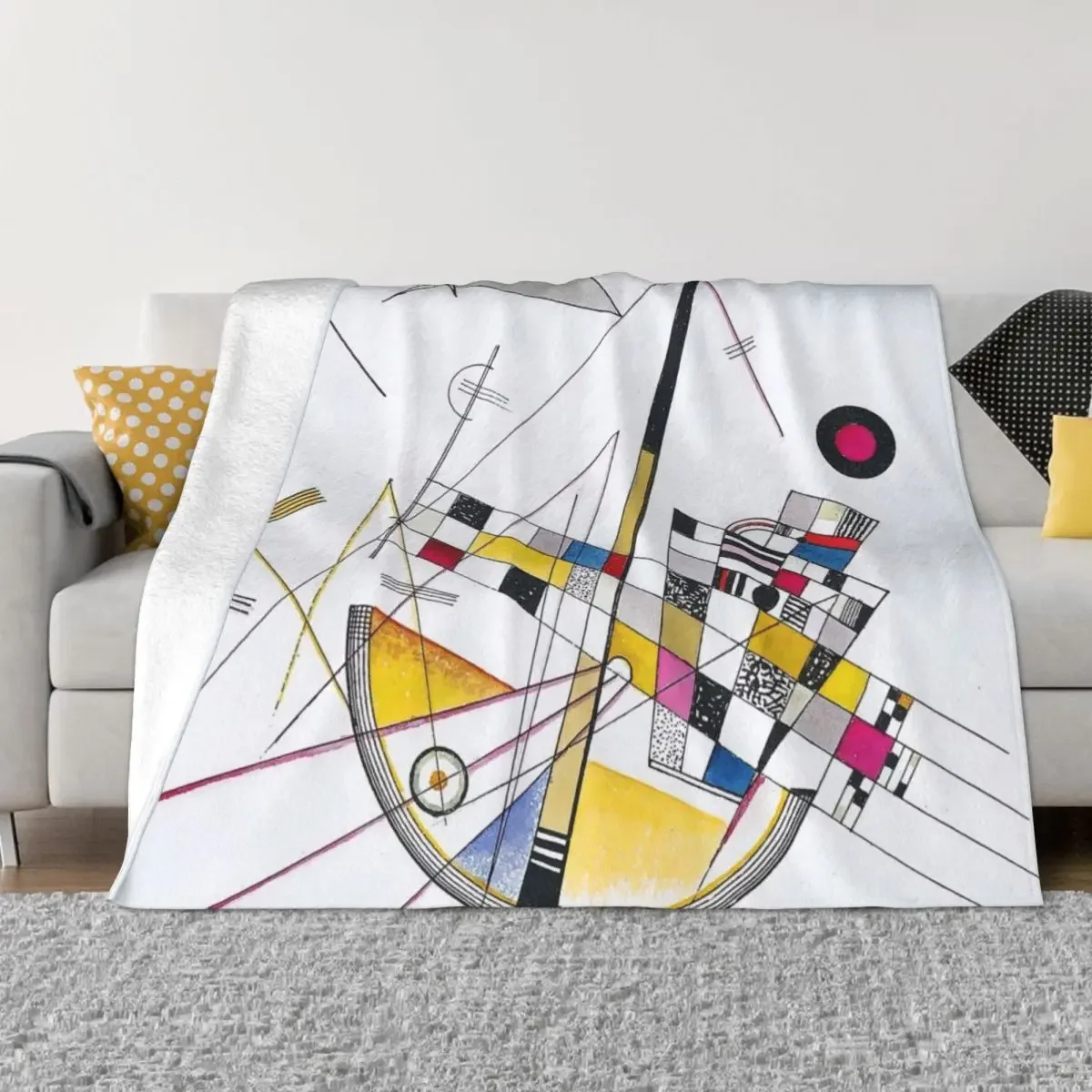 Delicate Tension by Wassily Kandinsky Throw Blanket Softest Heavy Bed Fashionable Blankets