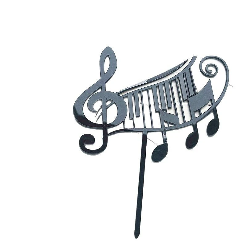 5 teile/satz Musik Thema Kuchen Plugin Geburtstag Abschlussfeier Segen Dekoration