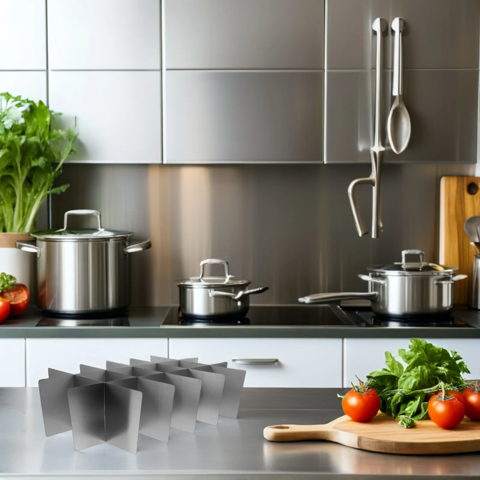 

18-Grid Stainless Steel Round Divided Plates Multifunctional Cooking Pan Divider Hot Pot Insert Reusable Compartment Tray