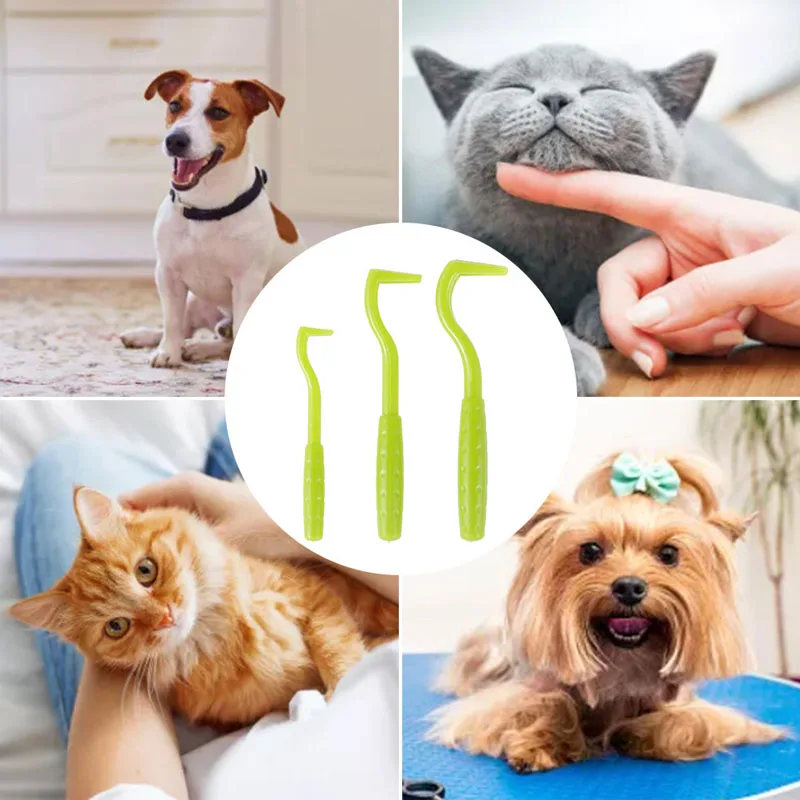 Gancho removedor de pulgas para mascotas, pinzas para quitar garrapatas, accesorios para perros y gatos, pinzas para quitar ácaros y rascar