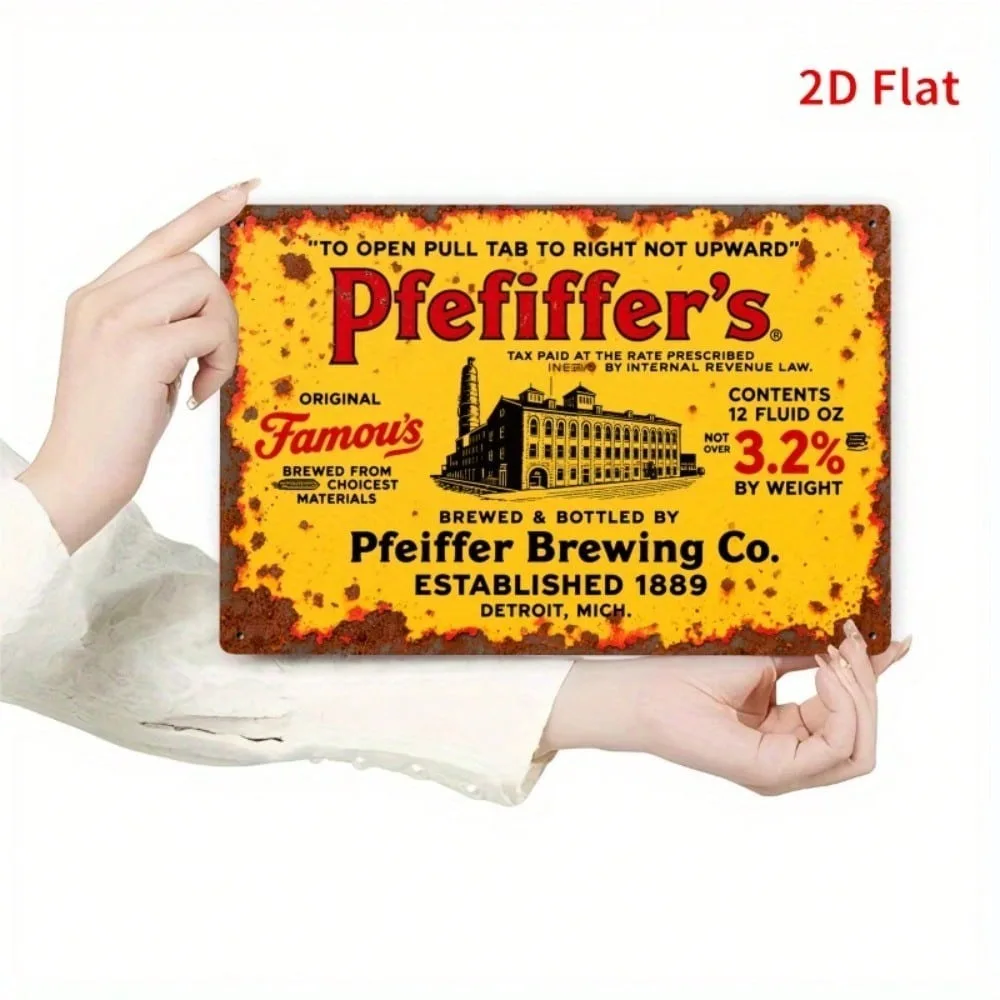 

Pfeiffer's Vintage Beer Metal Sign 8x11 Inch - Retro Wall Art, Distressed Typography & Rustic Aesthetic for Home Bar Decor