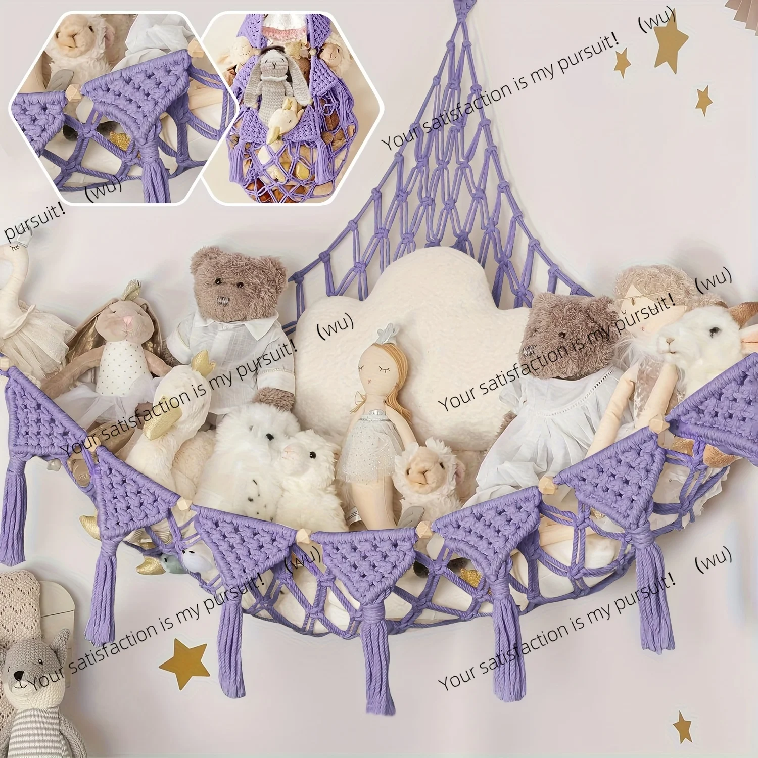 

Гигантский плюшевый гамак, милая плюшевая сетка для хранения игрушек, украшение для стены в спальне.