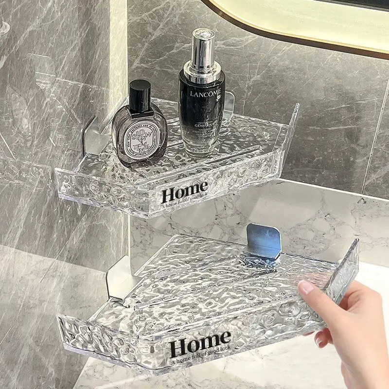 Bathroom Storage Wall Hanging Triangle Storage Shelf Bathroom Organizer No Drill Corner Shampoo Holder Bathroom Accessories Set