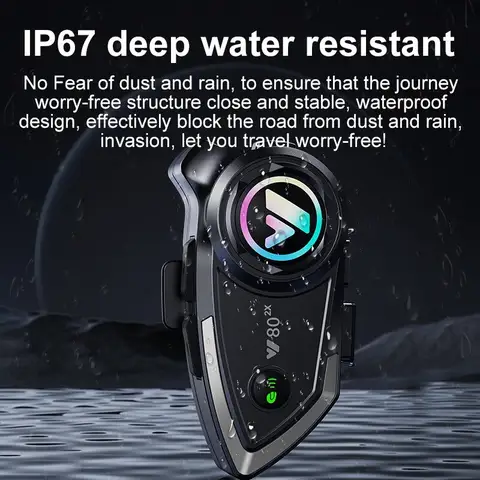 Y80 Motorcykelhjälm Bluetooth-headset Trådlöst V5.3 Handsfree-samtal Musikhörlurar för Motorcykelförare GPS Vattentäta Hörlurar 8 best sales y80 - №1