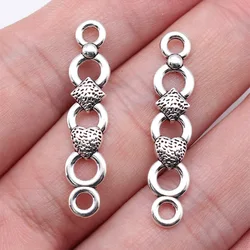 WYSIWYG 20pcs 34x7mm Antique Silver Color Long Strip Connector Pendant For DIY Jewelry Making Handmade Jewelry Craft Findings