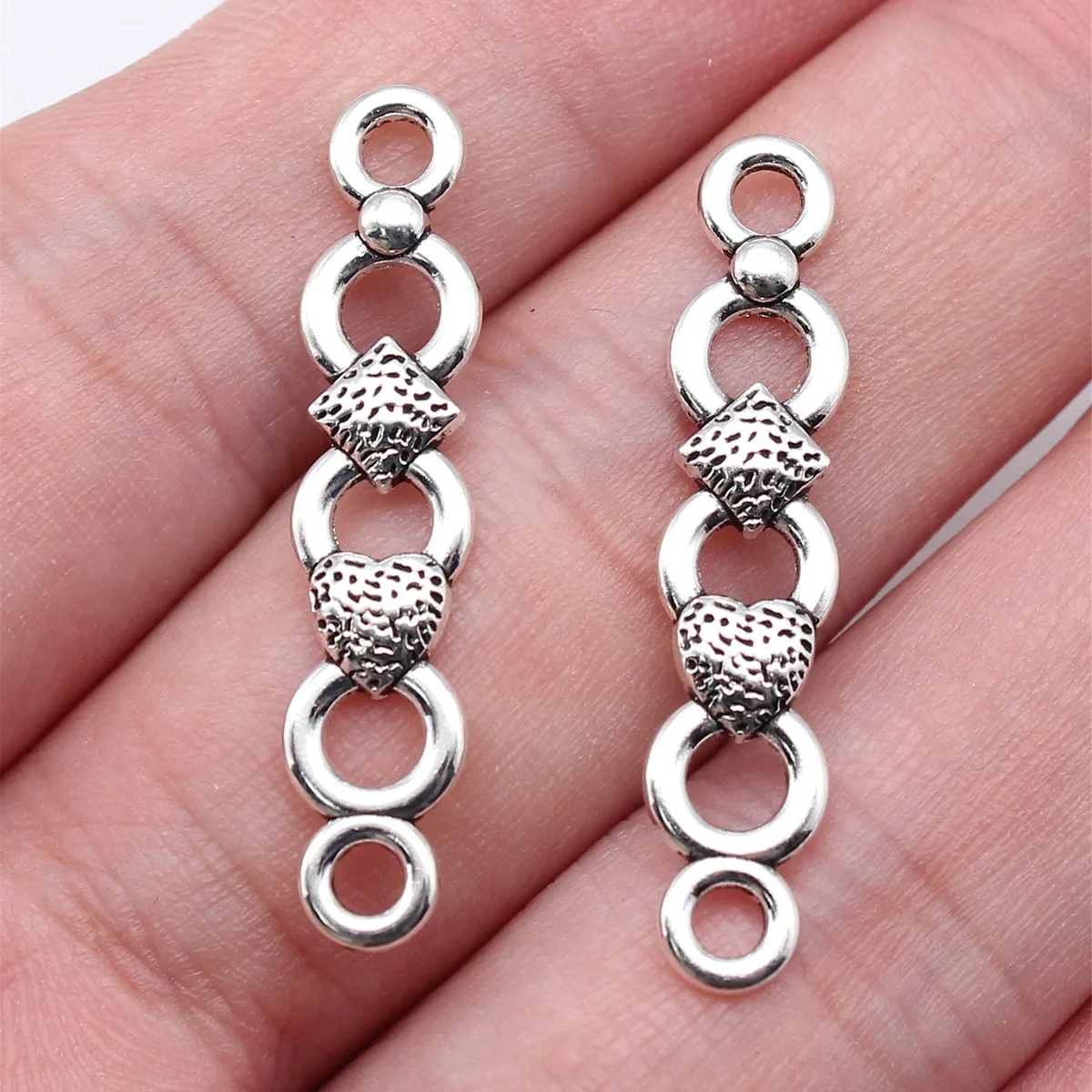 WYSIWYG 20 sztuk 34x7mm antyczne srebro kolor długi pasek złącze wisiorek dla DIY tworzenia biżuterii ręcznie robiona biżuteria rękodzieło ustalenia
